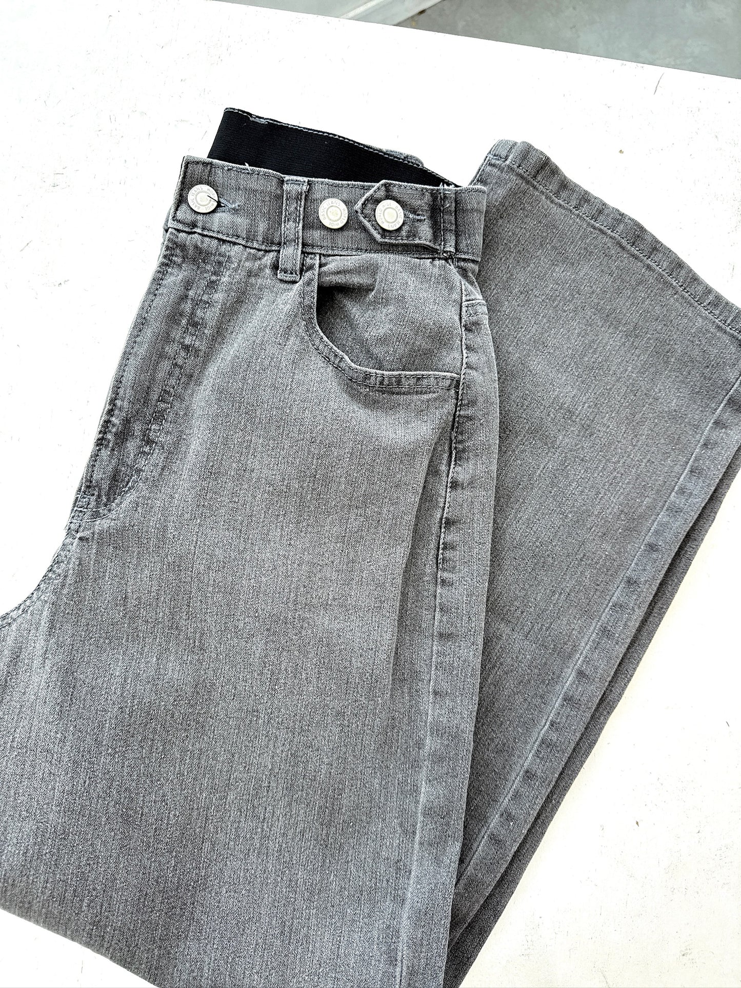 Light Grey Straight-Leg Jeans