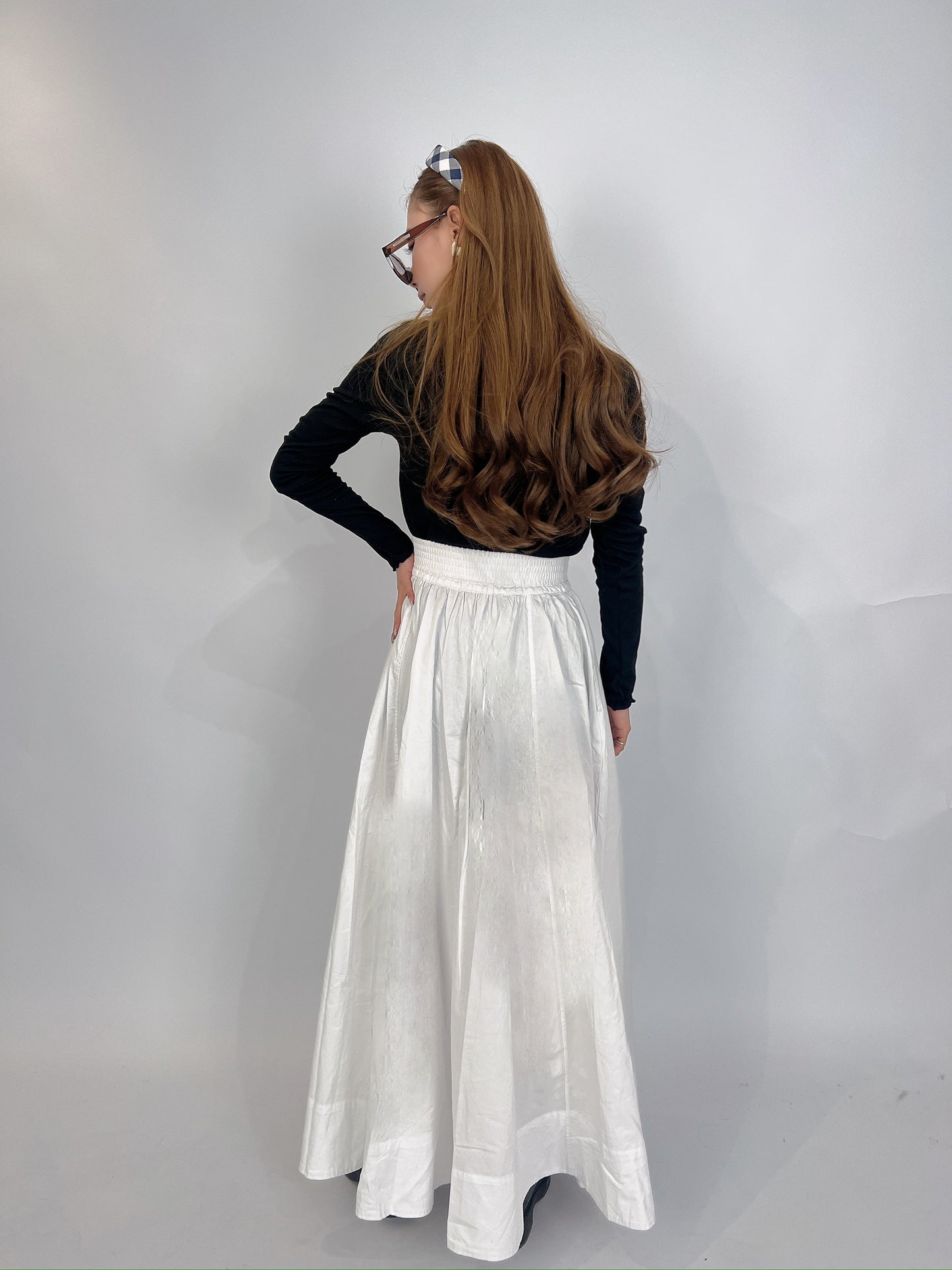 White Flare Long Skirt – Soft, Clean & Flowing