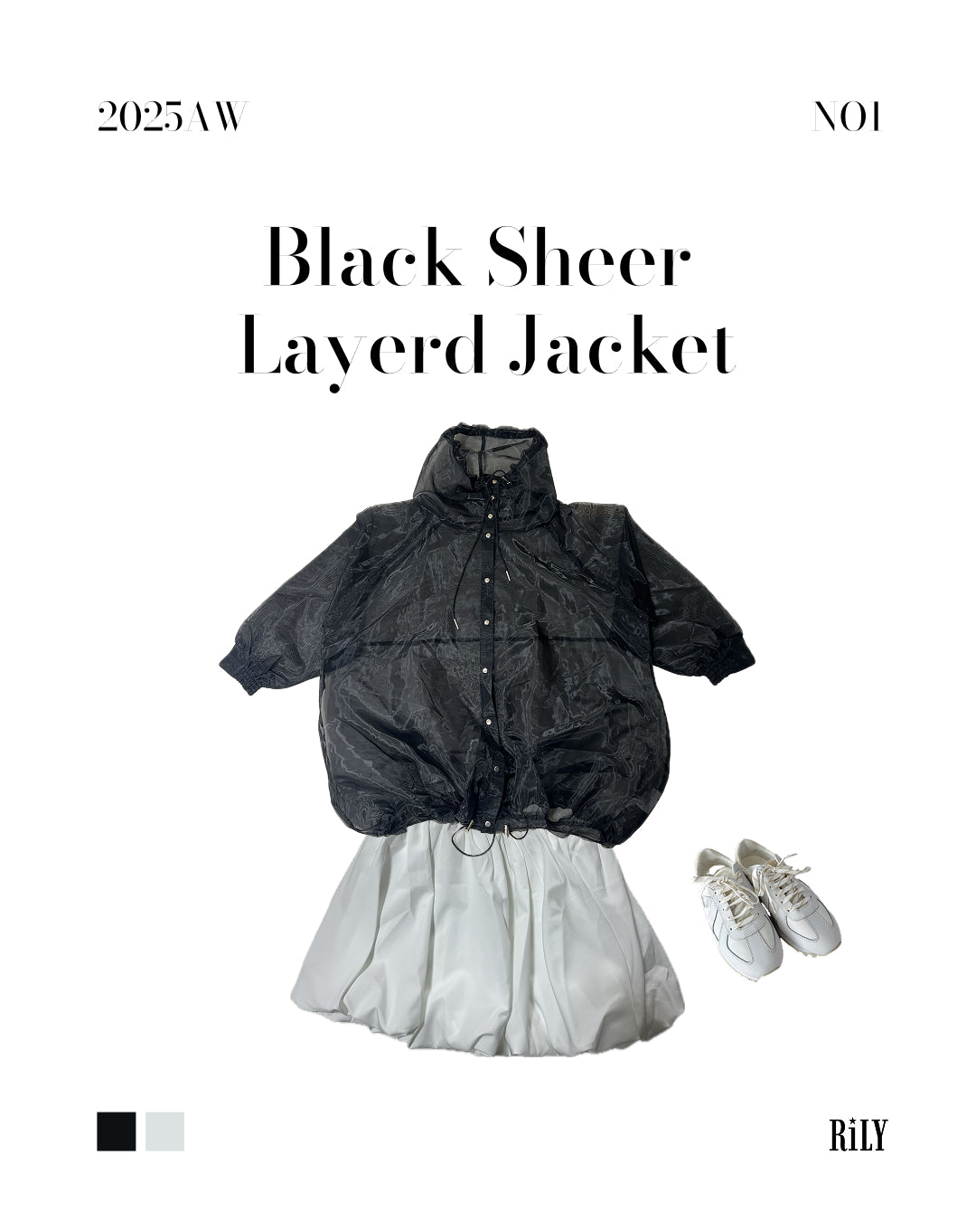 25041Black Sheer Layered Jacket