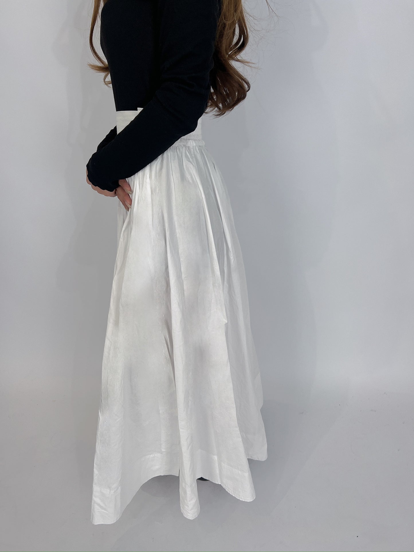 White Flare Long Skirt – Soft, Clean & Flowing
