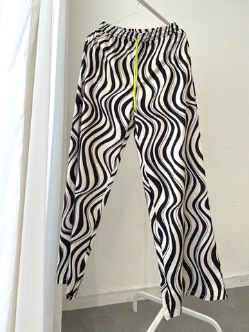 Zebra Print Ribbed Lounge Pants