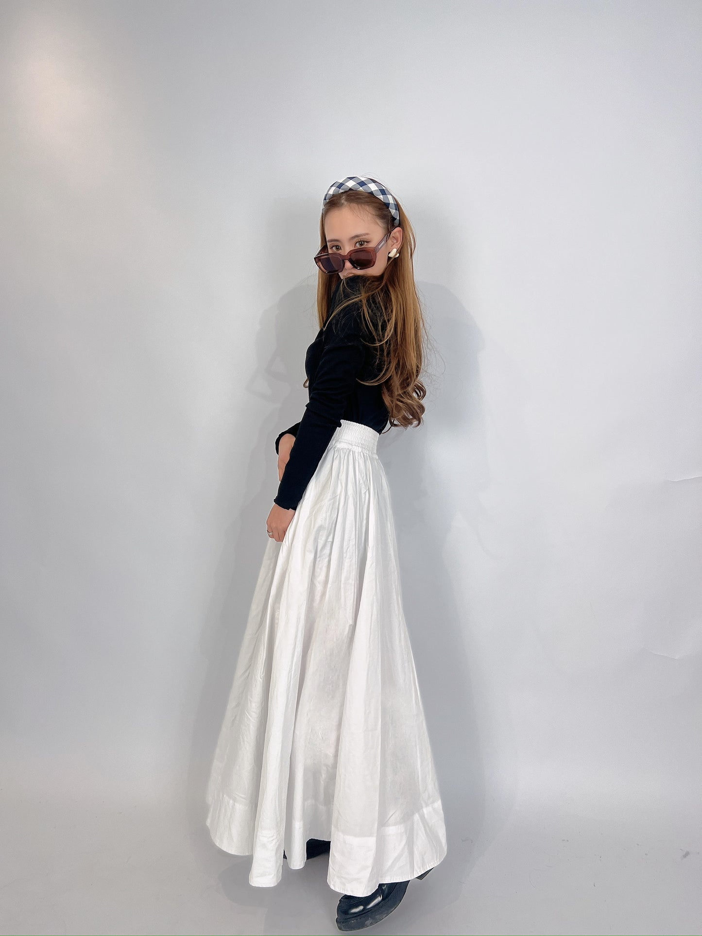 White Flare Long Skirt – Soft, Clean & Flowing