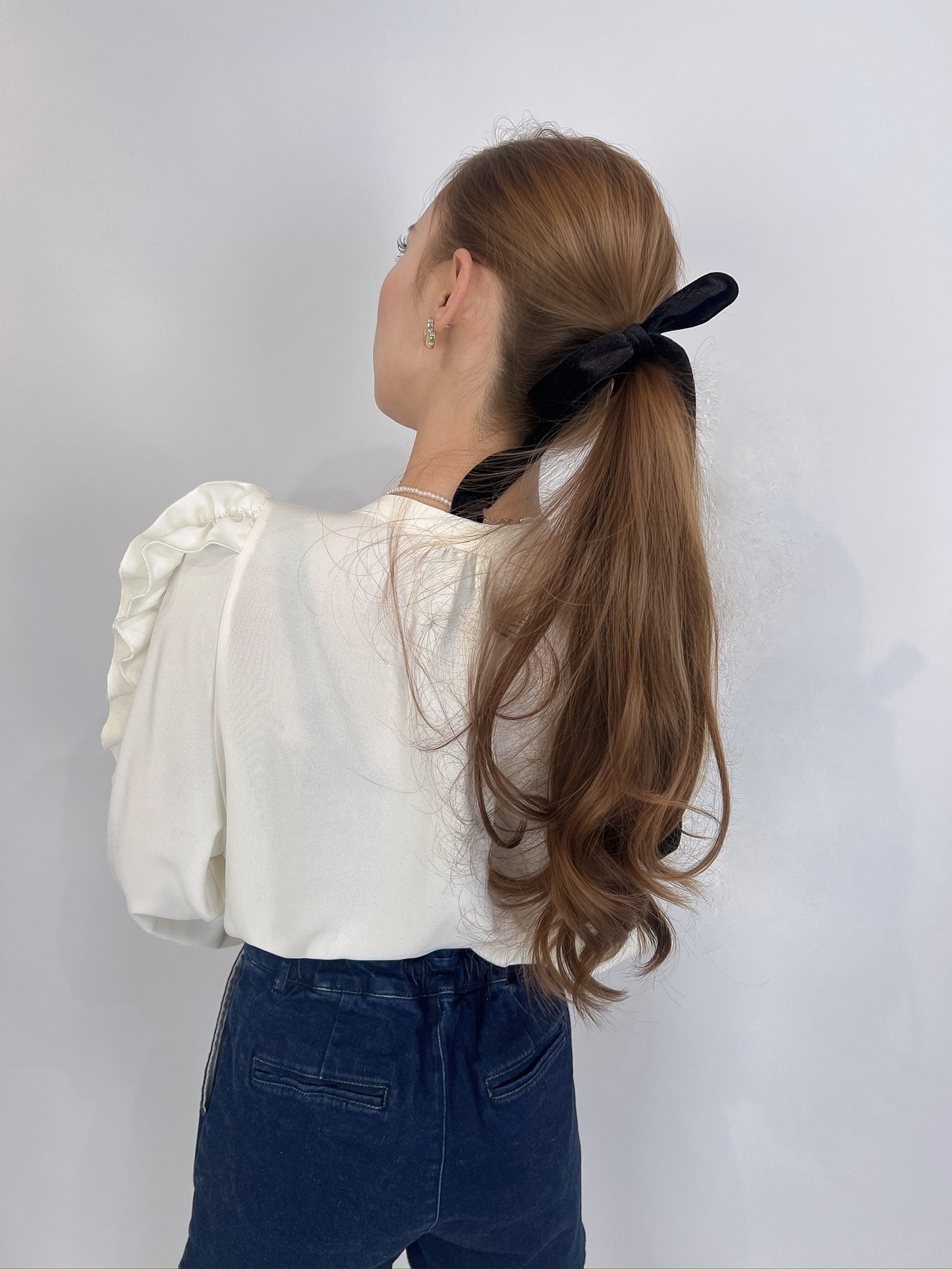Velour Long Ribbon Hair Tie