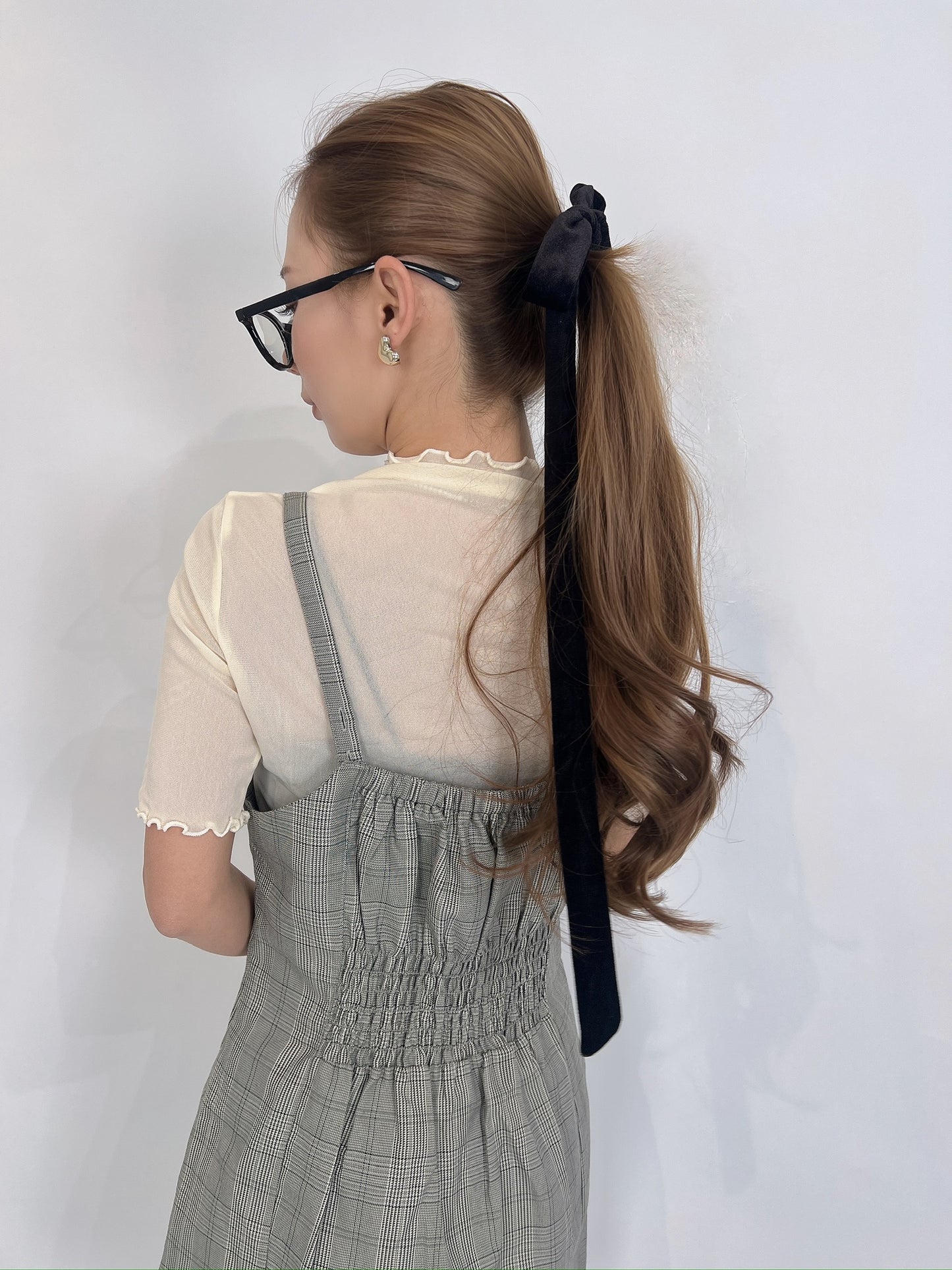 Velour Long Ribbon Hair Tie