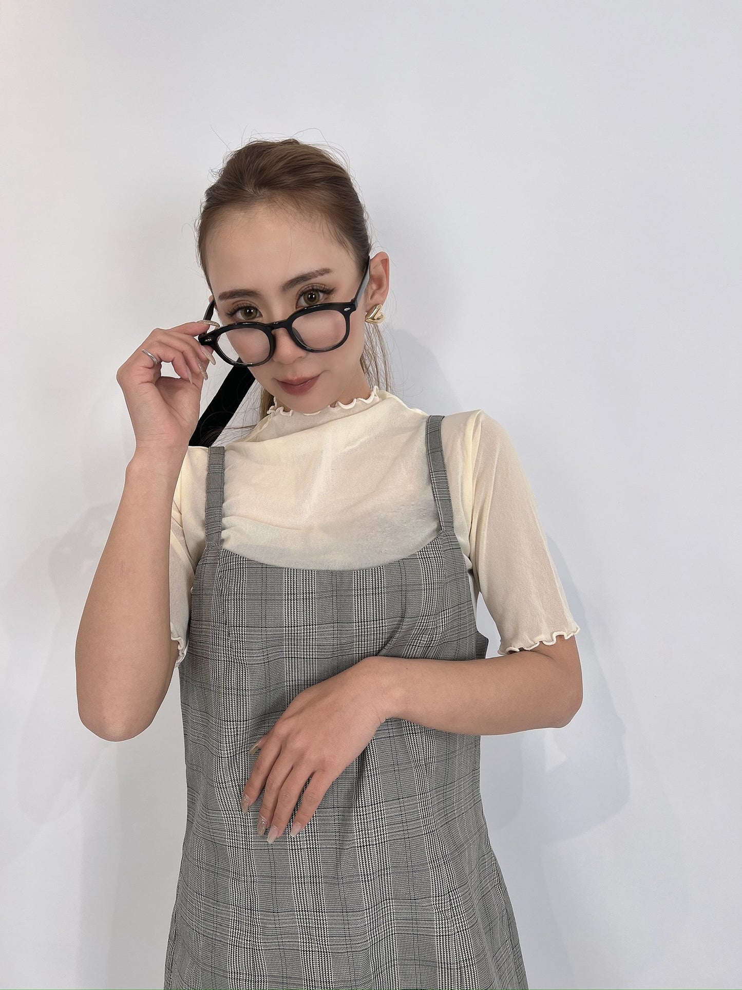 Checkered Camisole Mini Dress