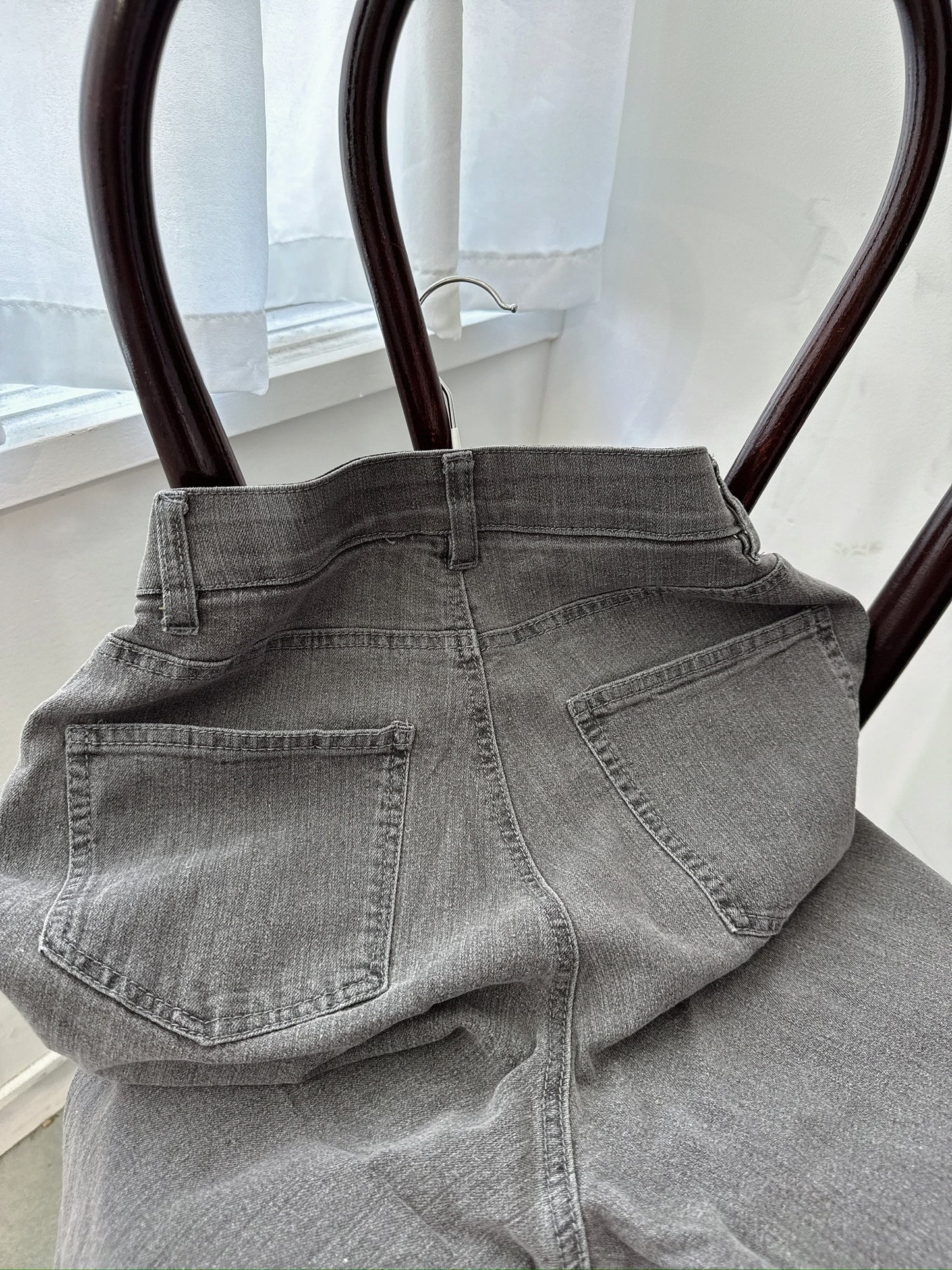 Light Grey Straight-Leg Jeans