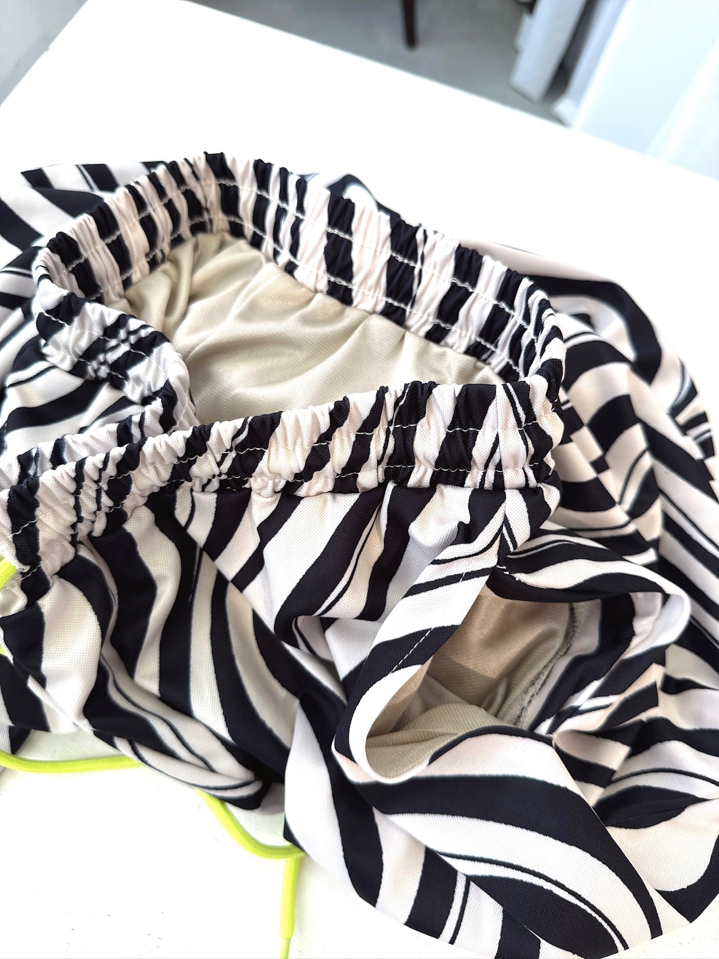 Zebra Print Ribbed Lounge Pants