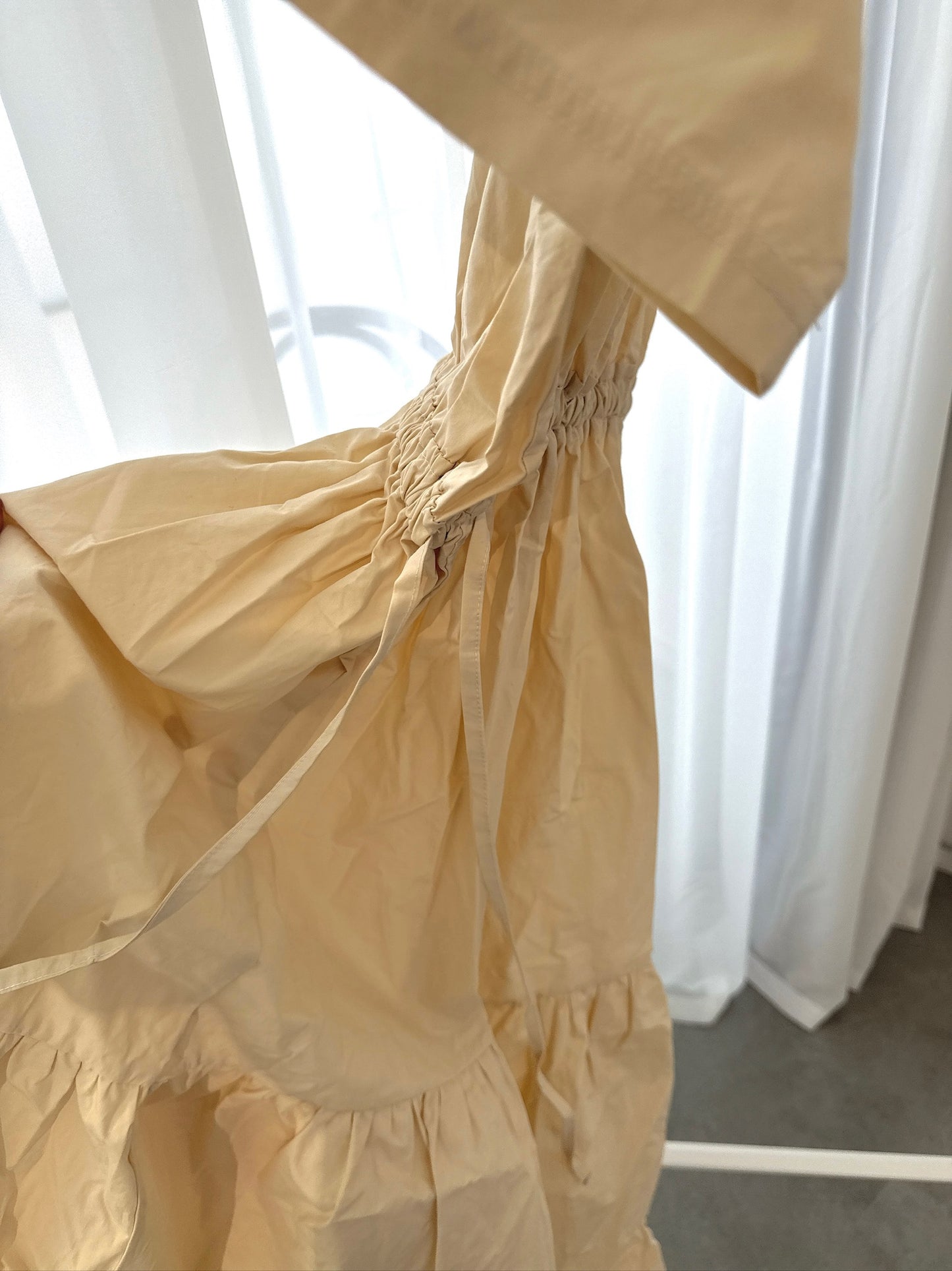 Beige Short-Sleeve Dress