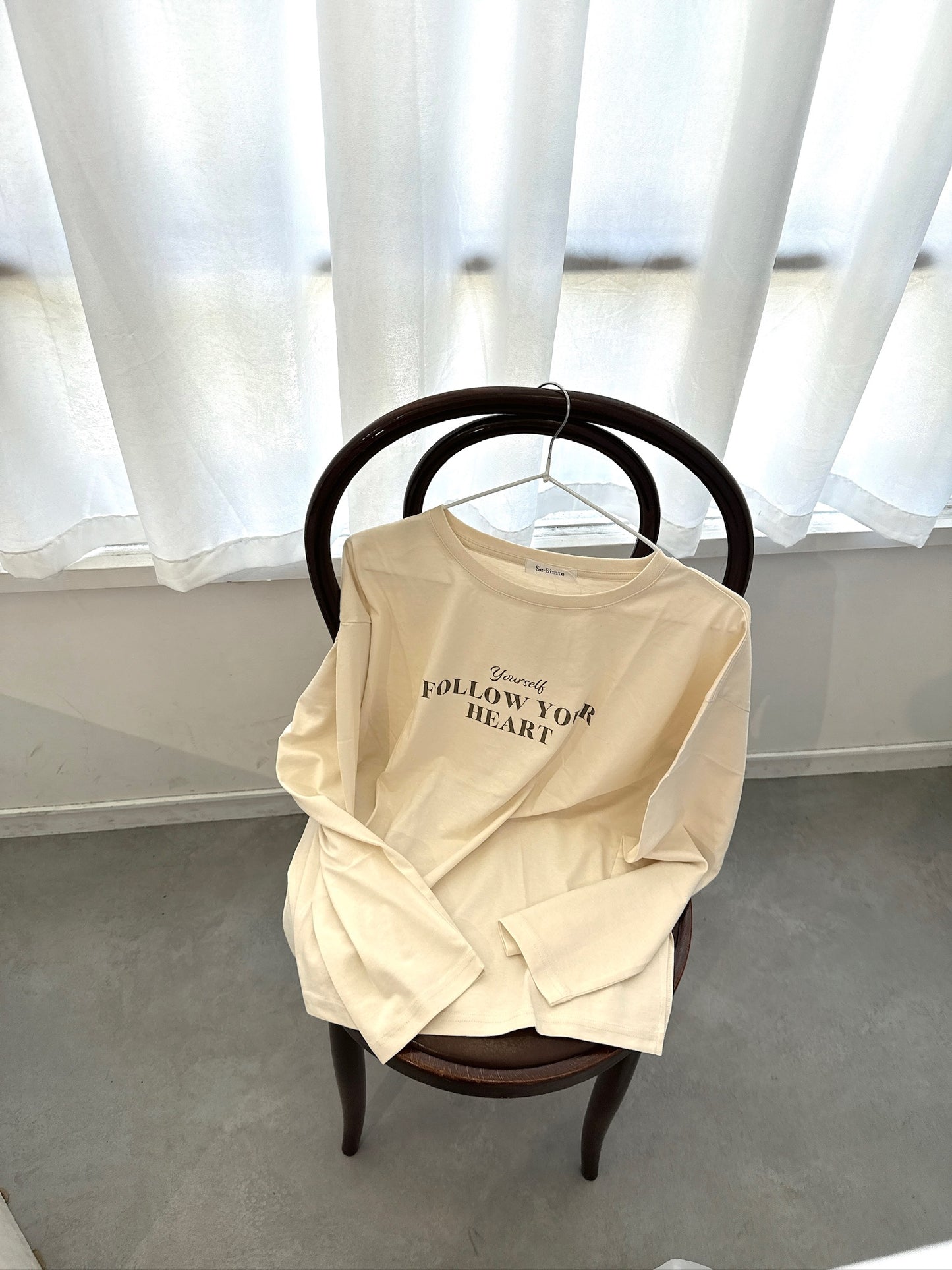 Beige Long-Sleeve Logo Tee