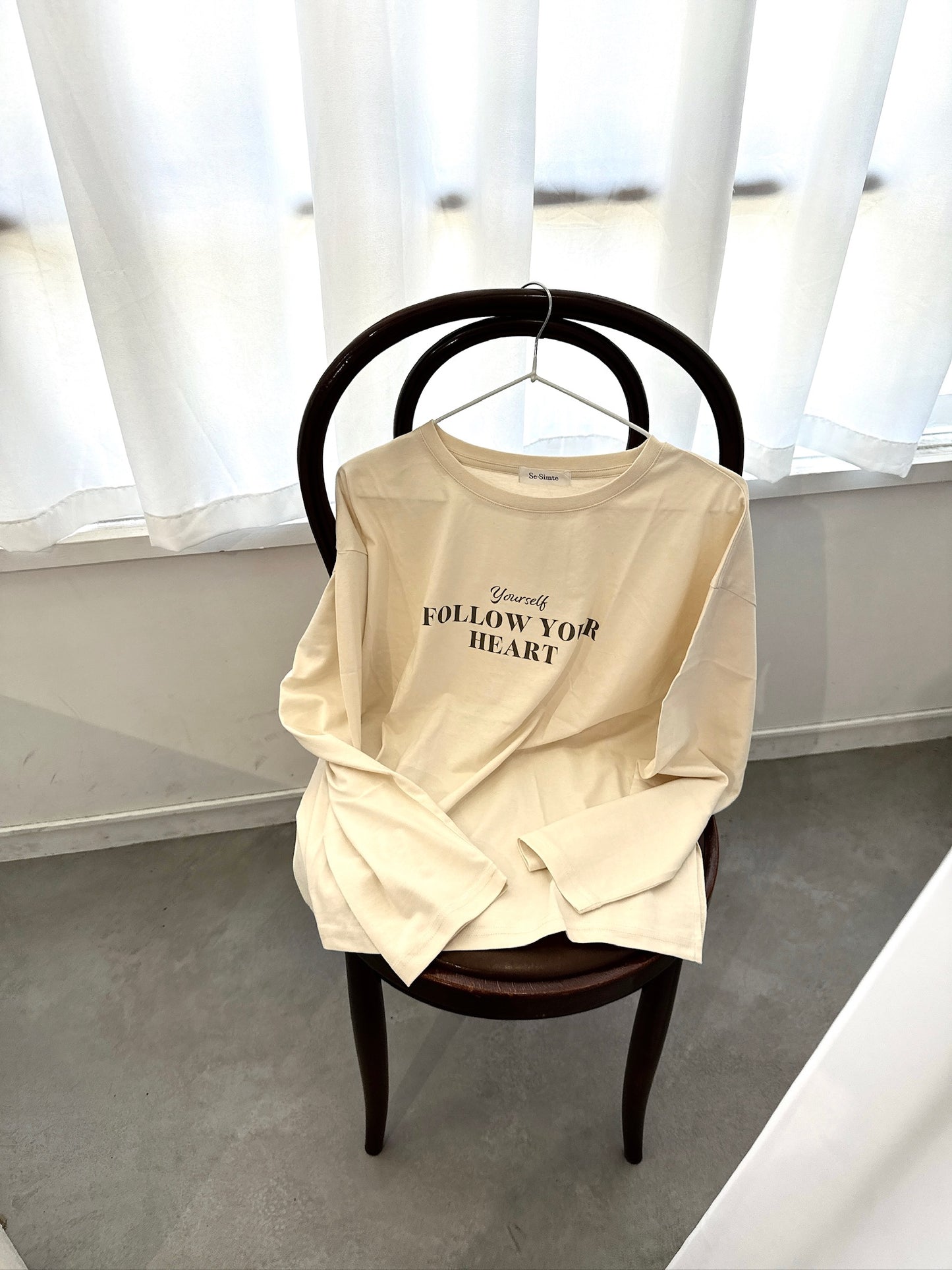Beige Long-Sleeve Logo Tee