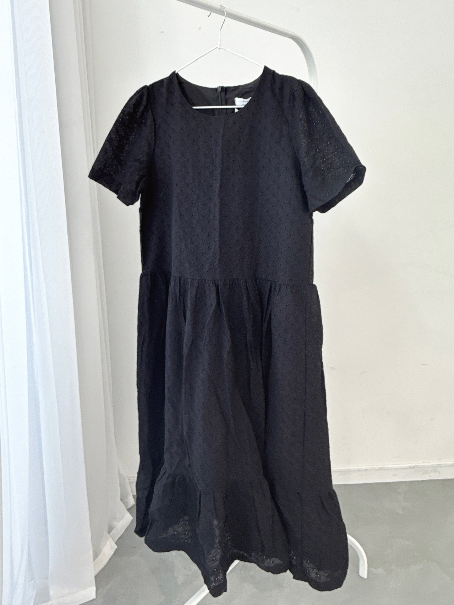 Black Eyelet Cotton Dress