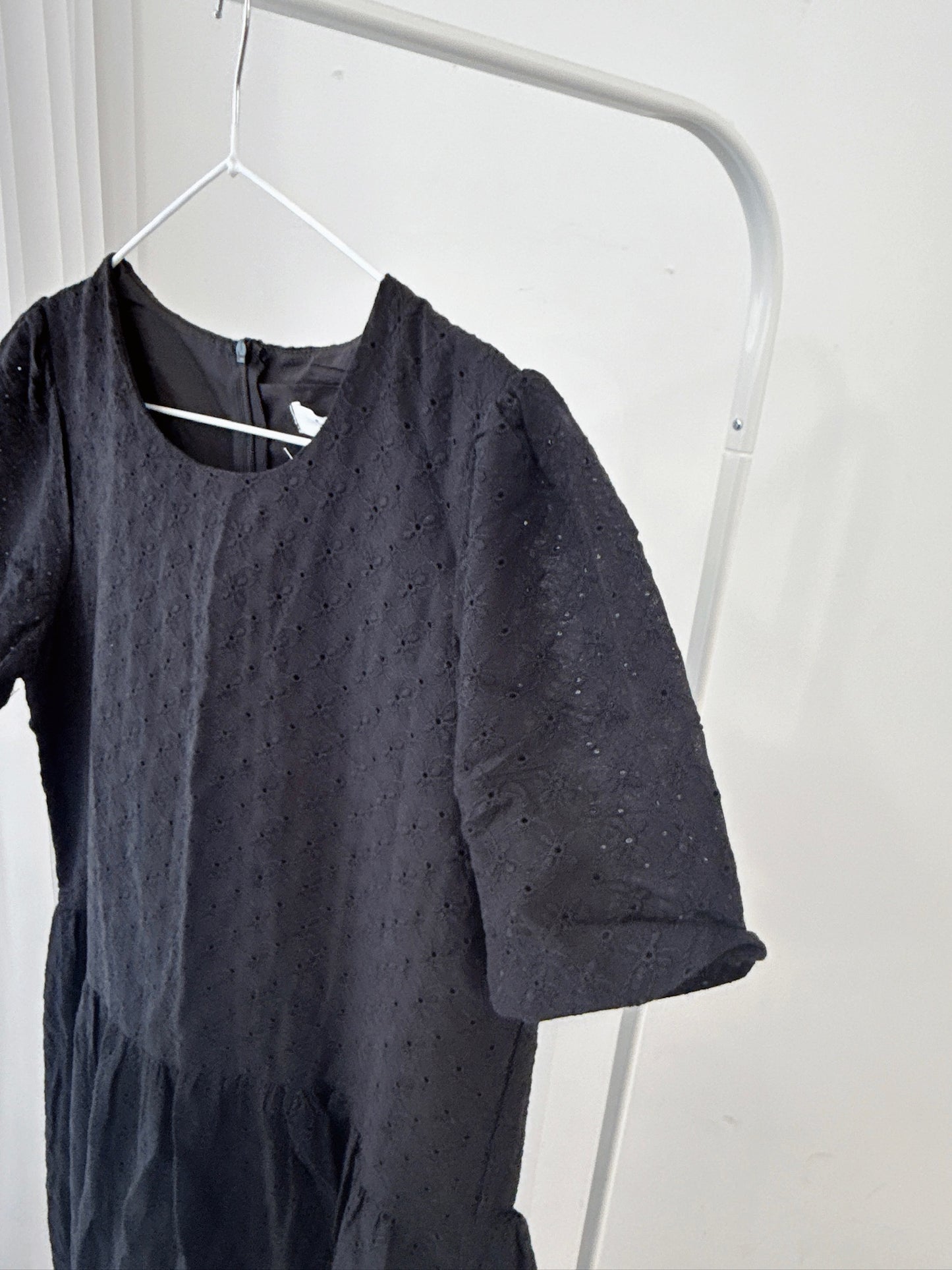 Black Eyelet Cotton Dress