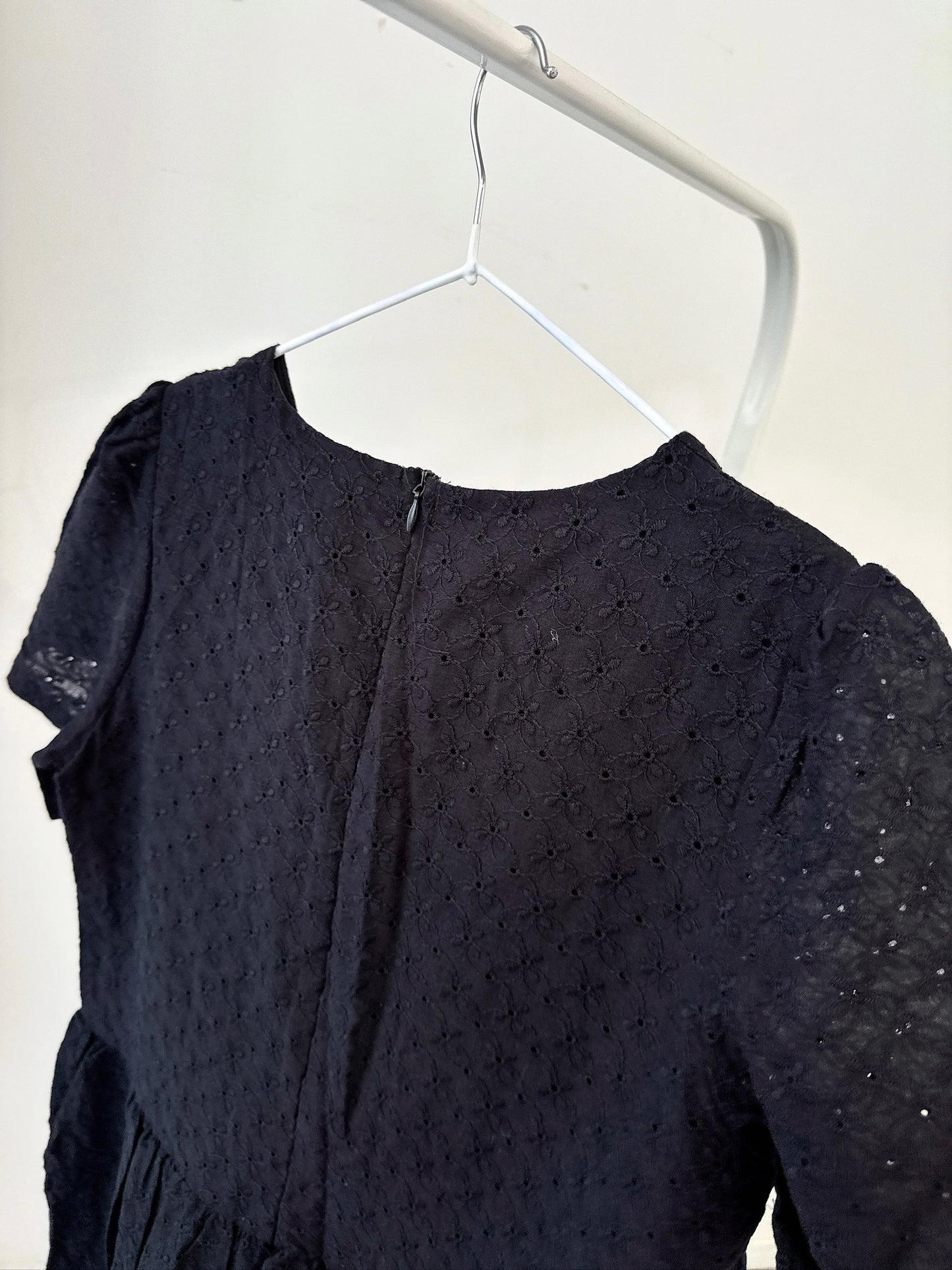 Black Eyelet Cotton Dress