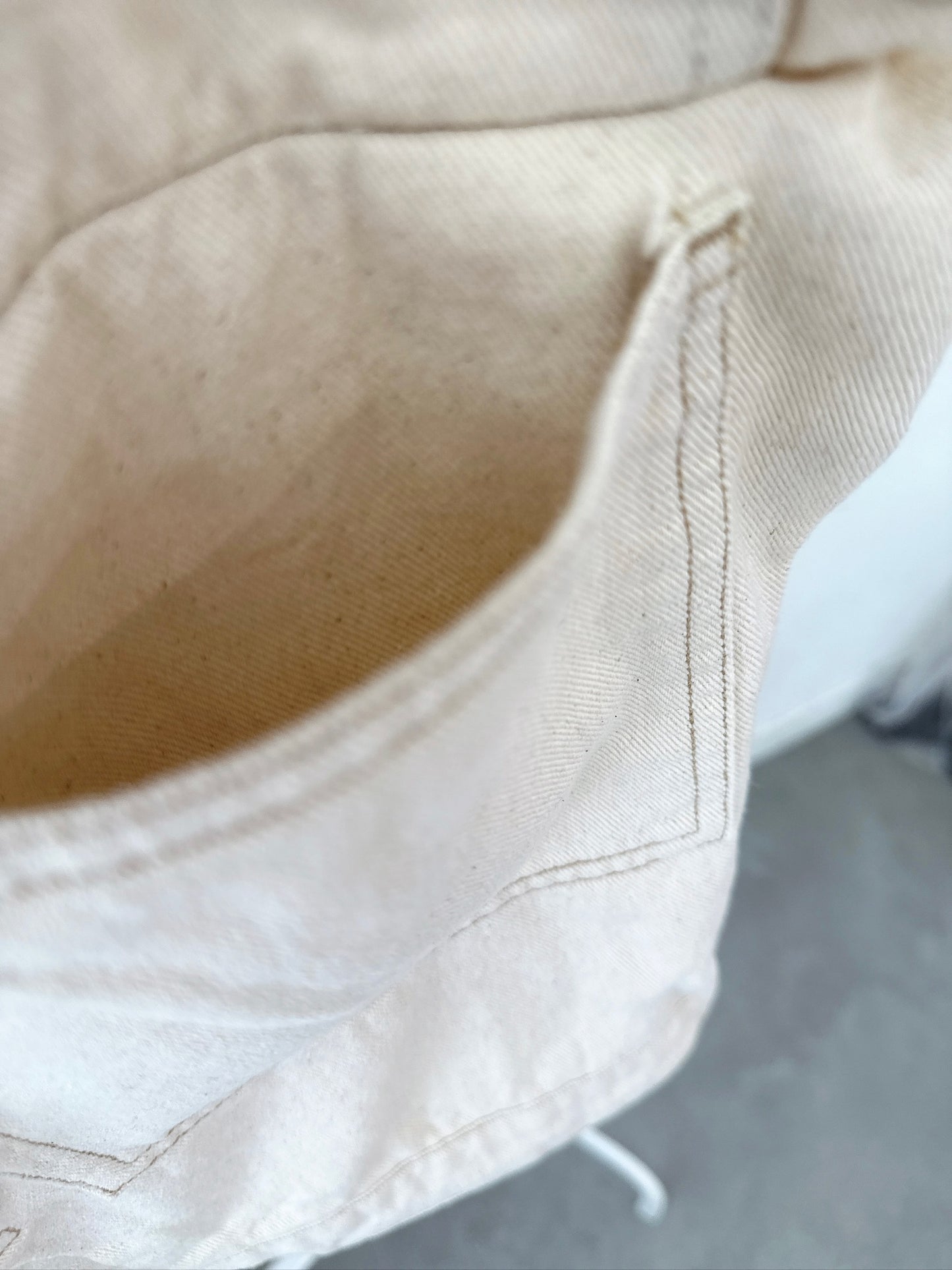 Ivory Sleeveless Denim Jacket