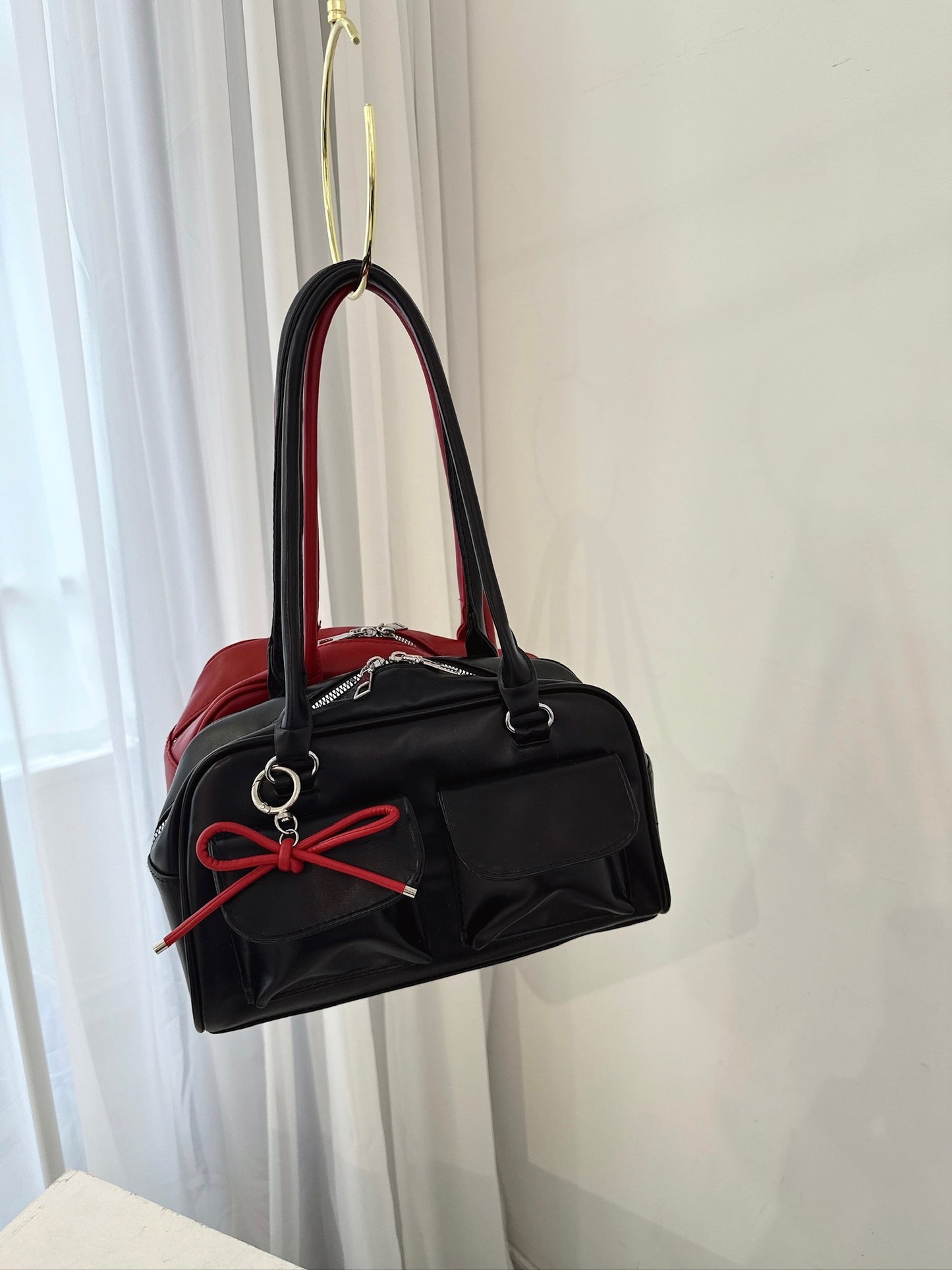 Red Ribbon Keychain – Cute Charm Accessory