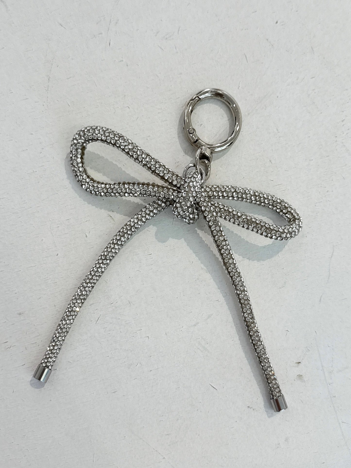 Silver Ribbon Keychain – Chic Accent Charm