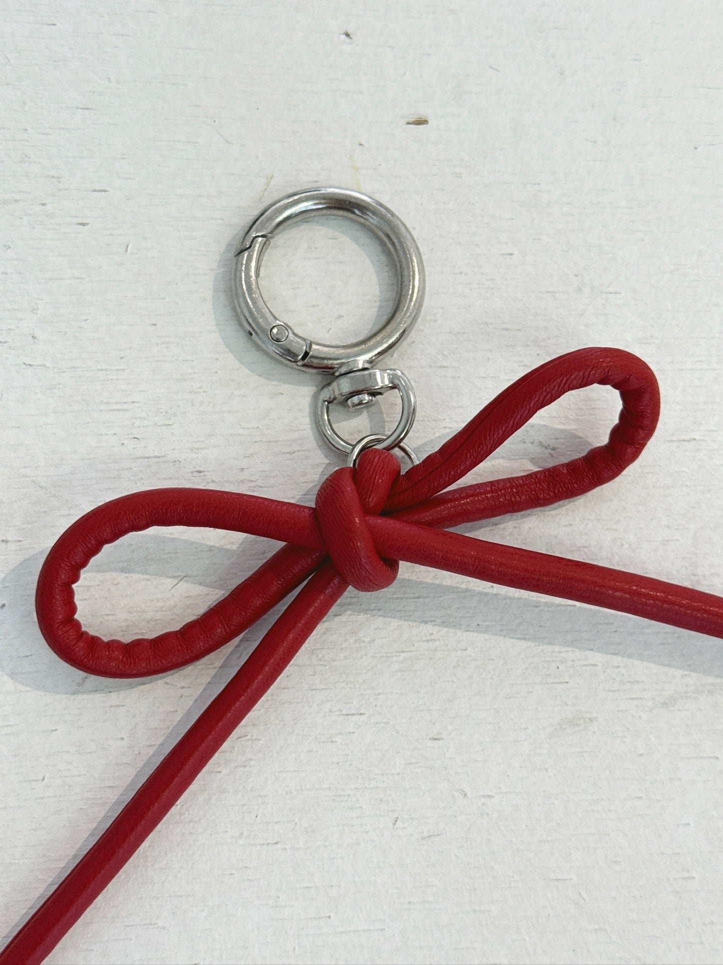 Red Ribbon Keychain – Cute Charm Accessory