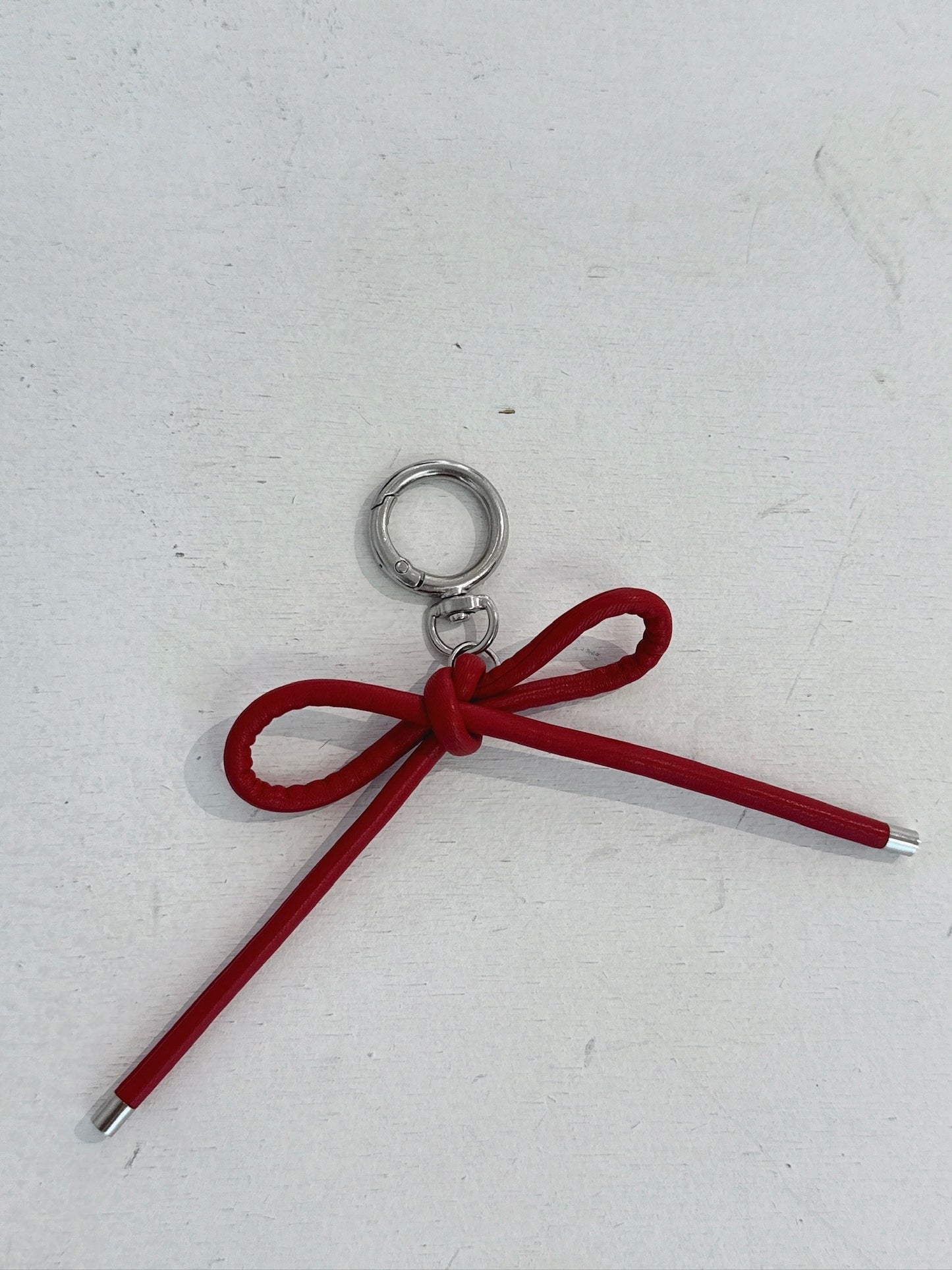 Red Ribbon Keychain – Cute Charm Accessory