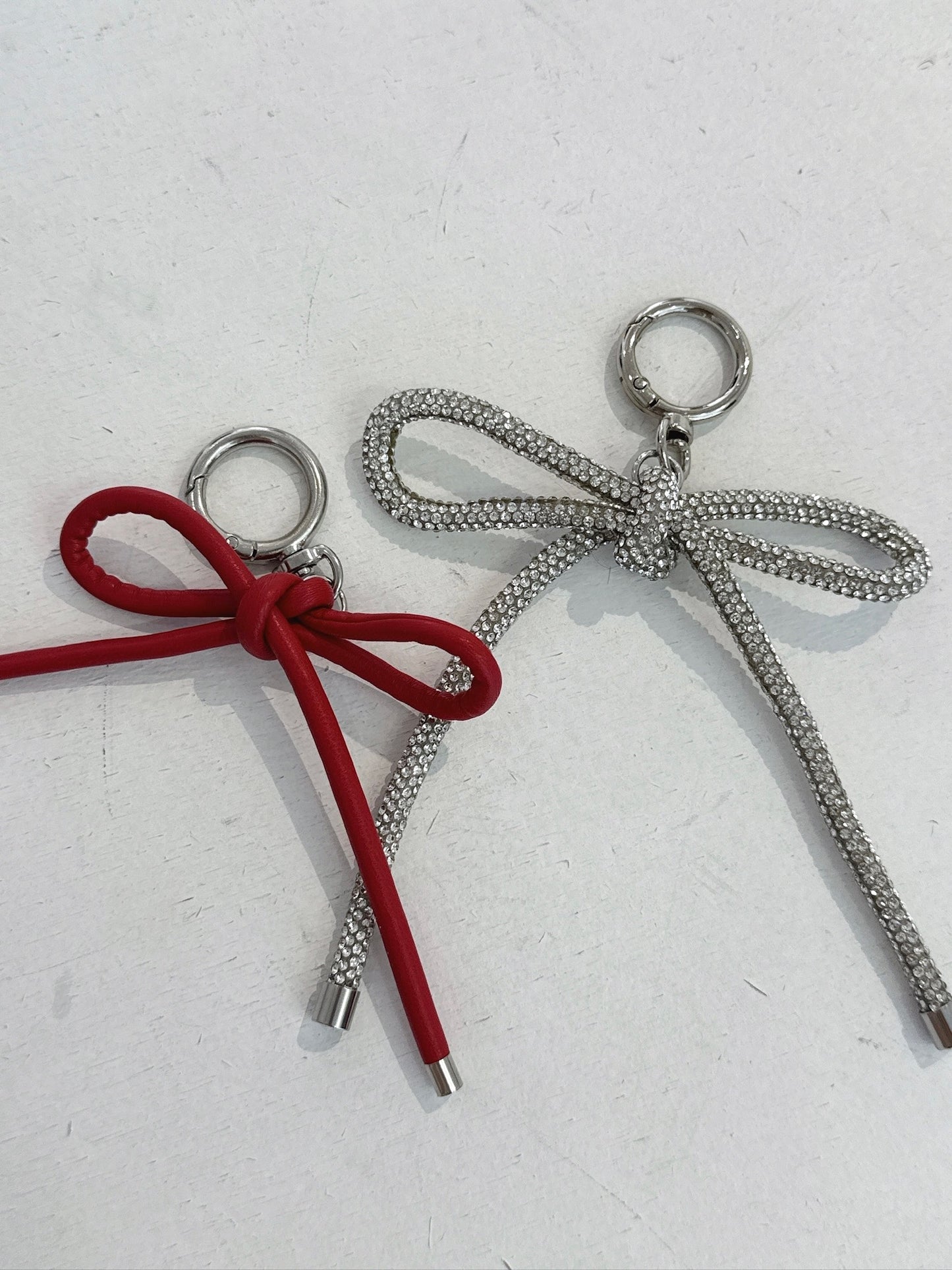 Red Ribbon Keychain – Cute Charm Accessory