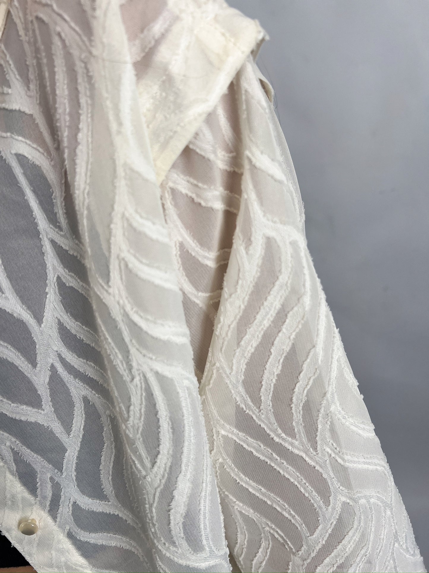 White Sheer Button-Up Shirt