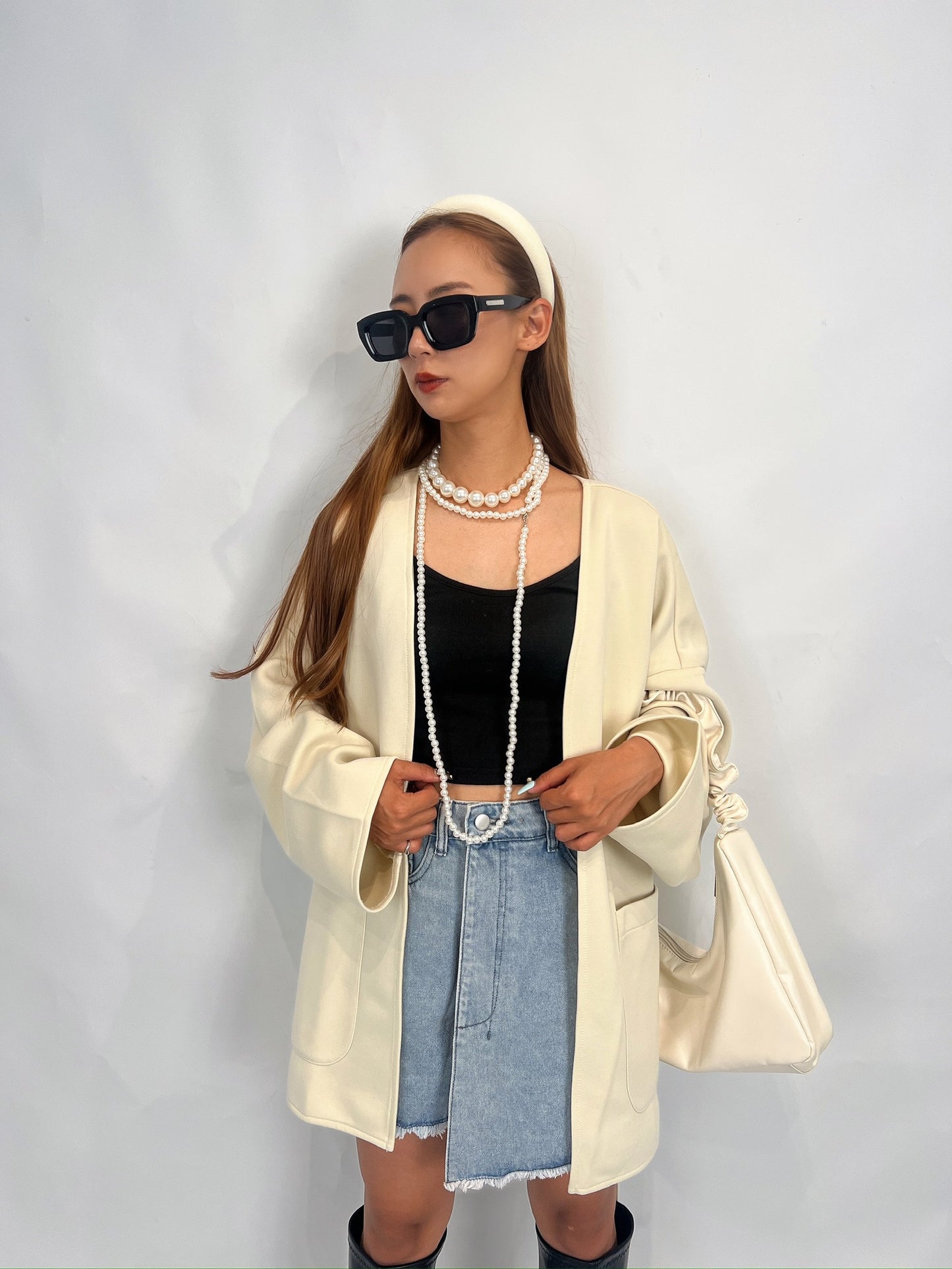White Puff Headband