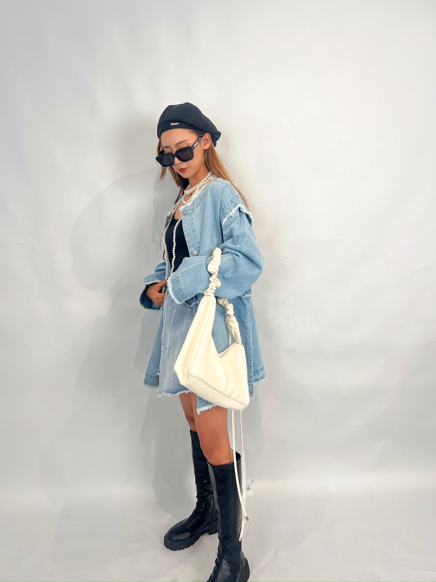 Frayed Light Denim Jacket