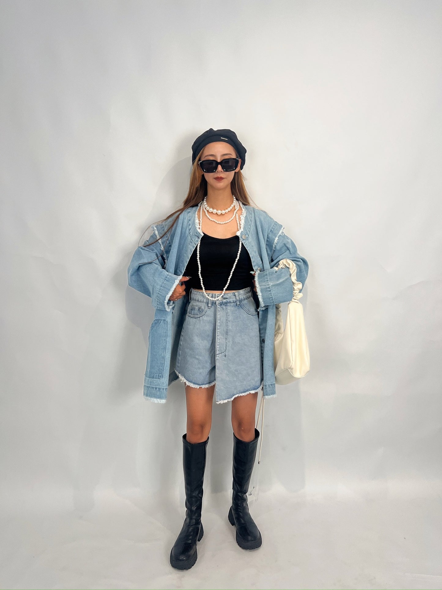 Frayed Light Denim Jacket