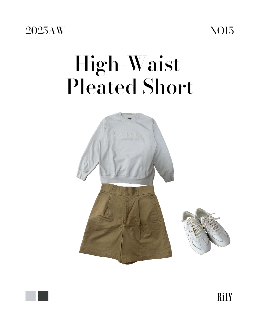 250129High-Waist Pleated Shorts