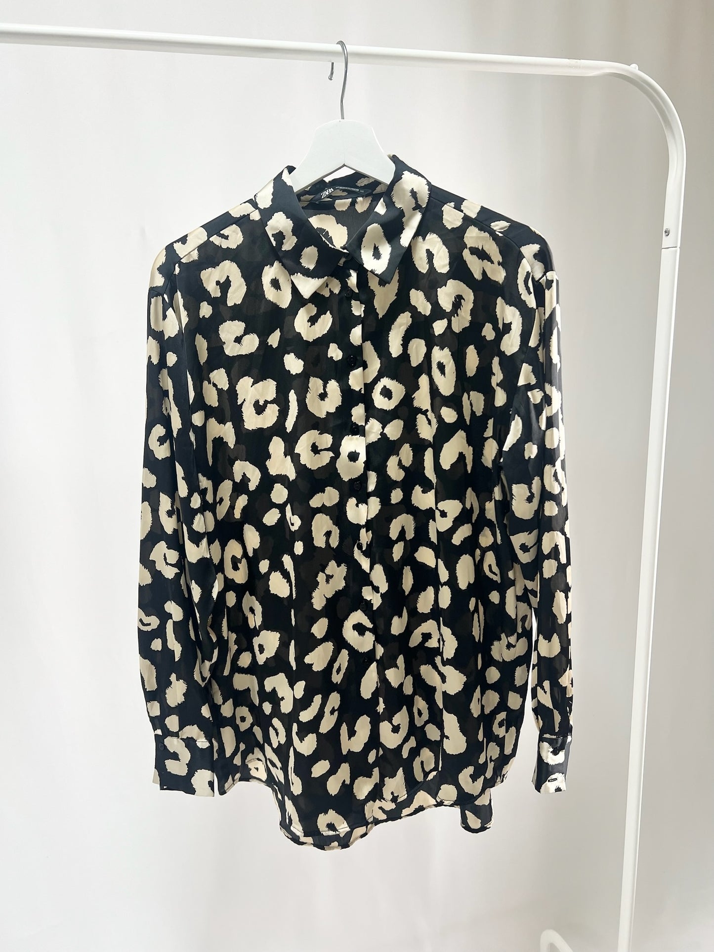 25042ZARA Leopard Print Shirt in Black & White