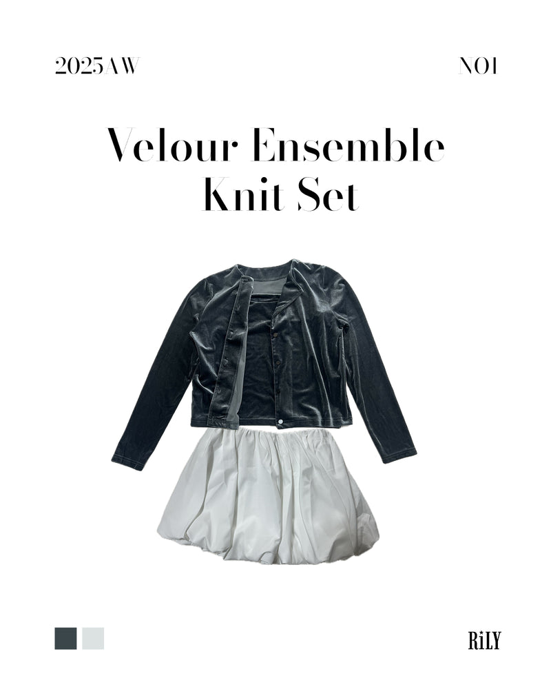 25044Velour Ensemble Knit Set