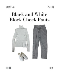 2501213Black and White Block Check Pants