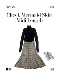25000012Check Mermaid Skirt – Midi Length
