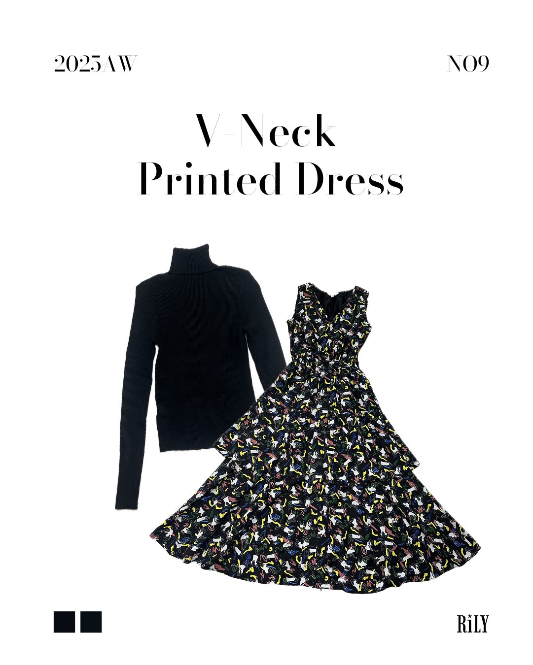 25008V-Neck Printed Dress