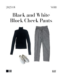 2501213Black and White Block Check Pants