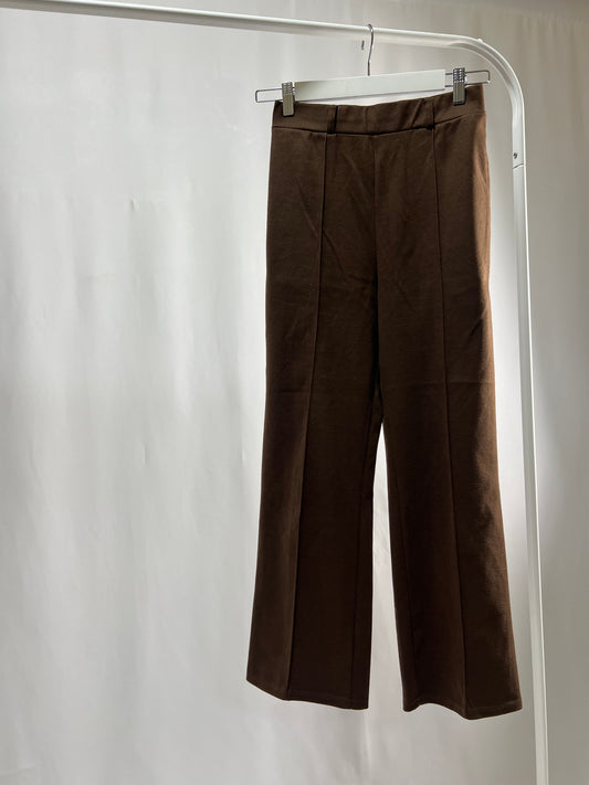 2501210Brown Suede Wide-Leg Pants