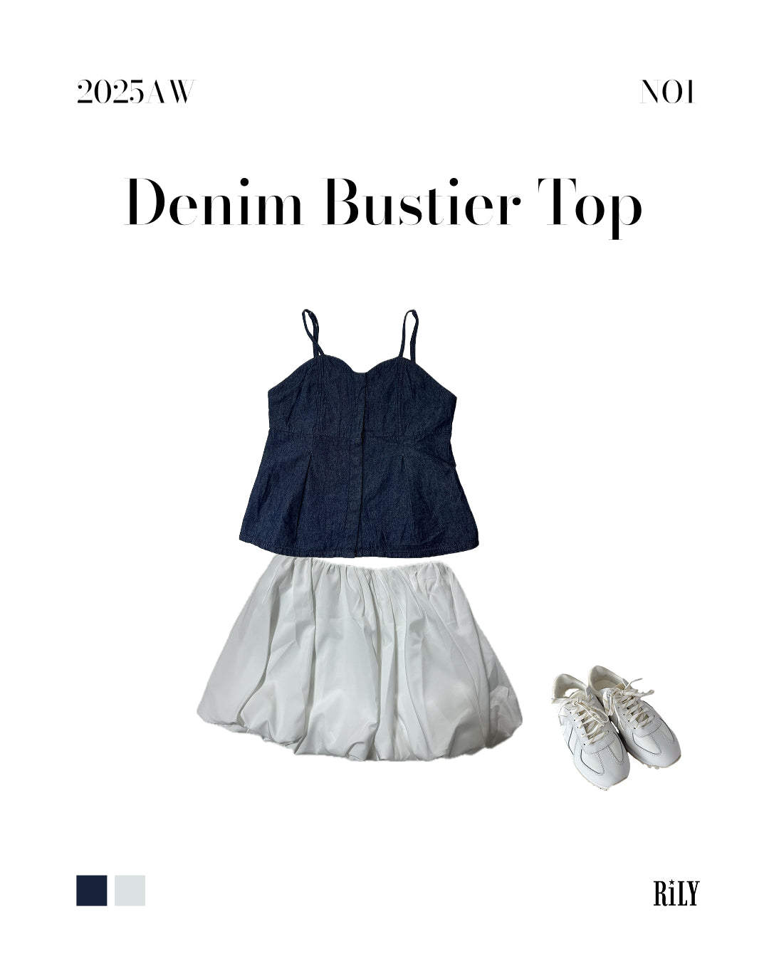 25039Denim Bustier Top