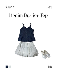 25039Denim Bustier Top