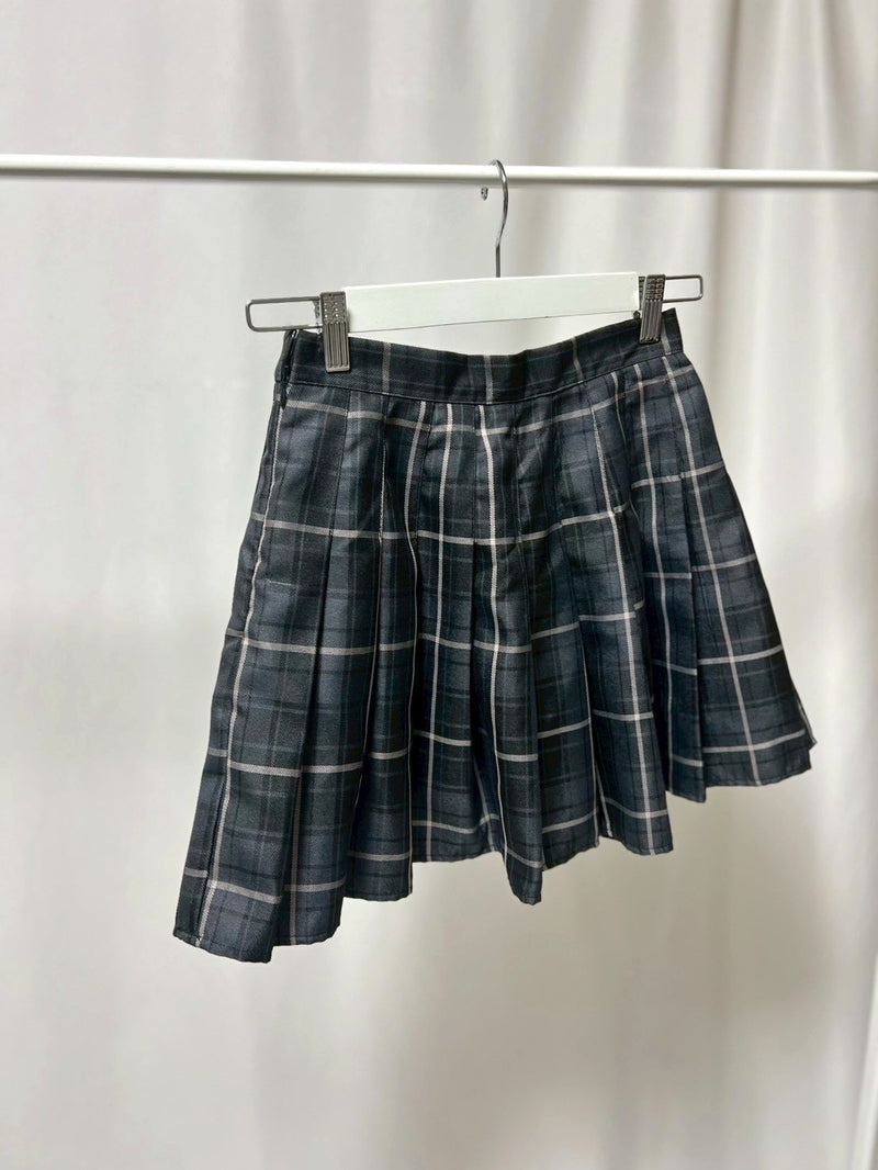 6-21チェックプリーツミニスカート