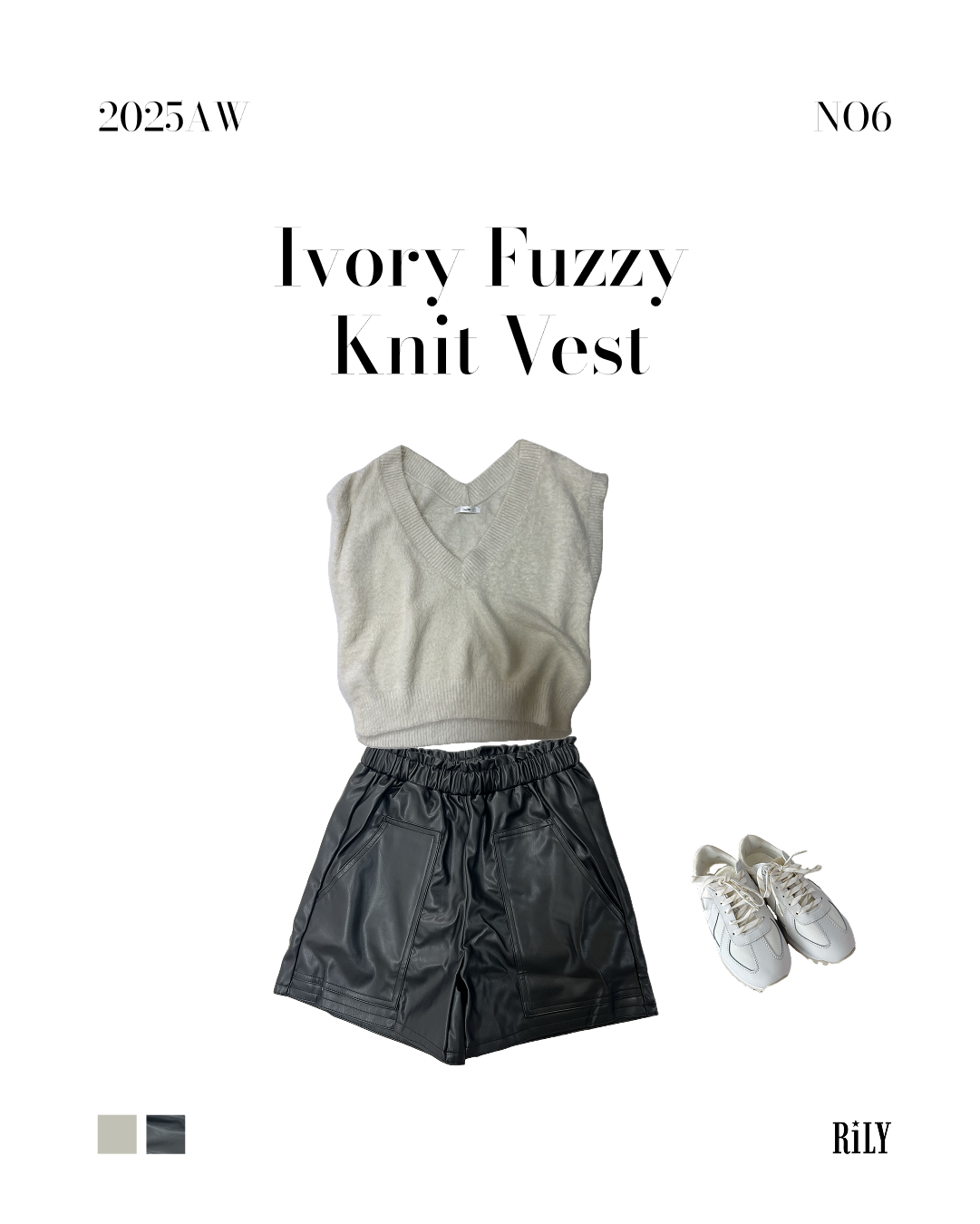 Ivory Fuzzy Knit Vest