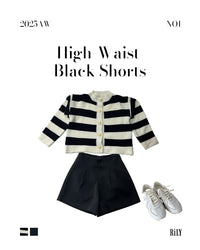 2501218High-Waist Black Shorts