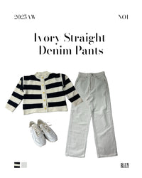 250124Ivory Straight Denim Pants