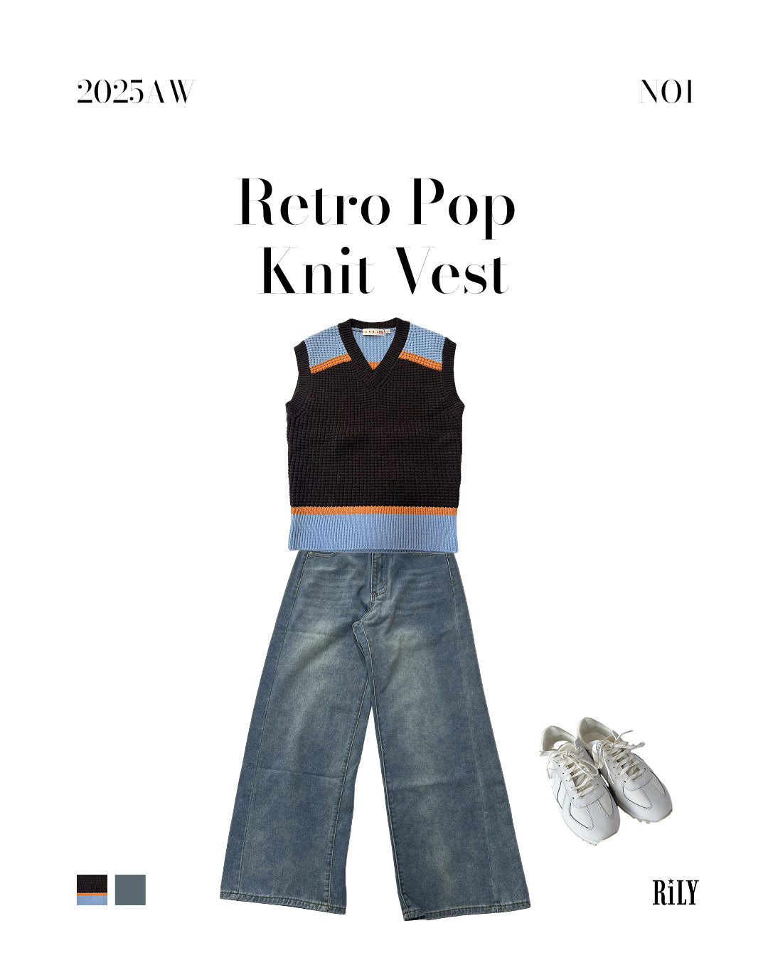 25034Retro Pop Knit Vest