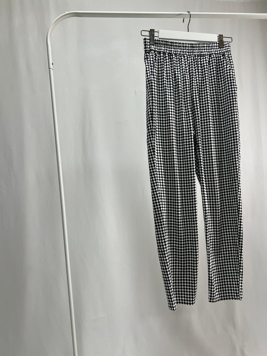 2501213Black and White Block Check Pants