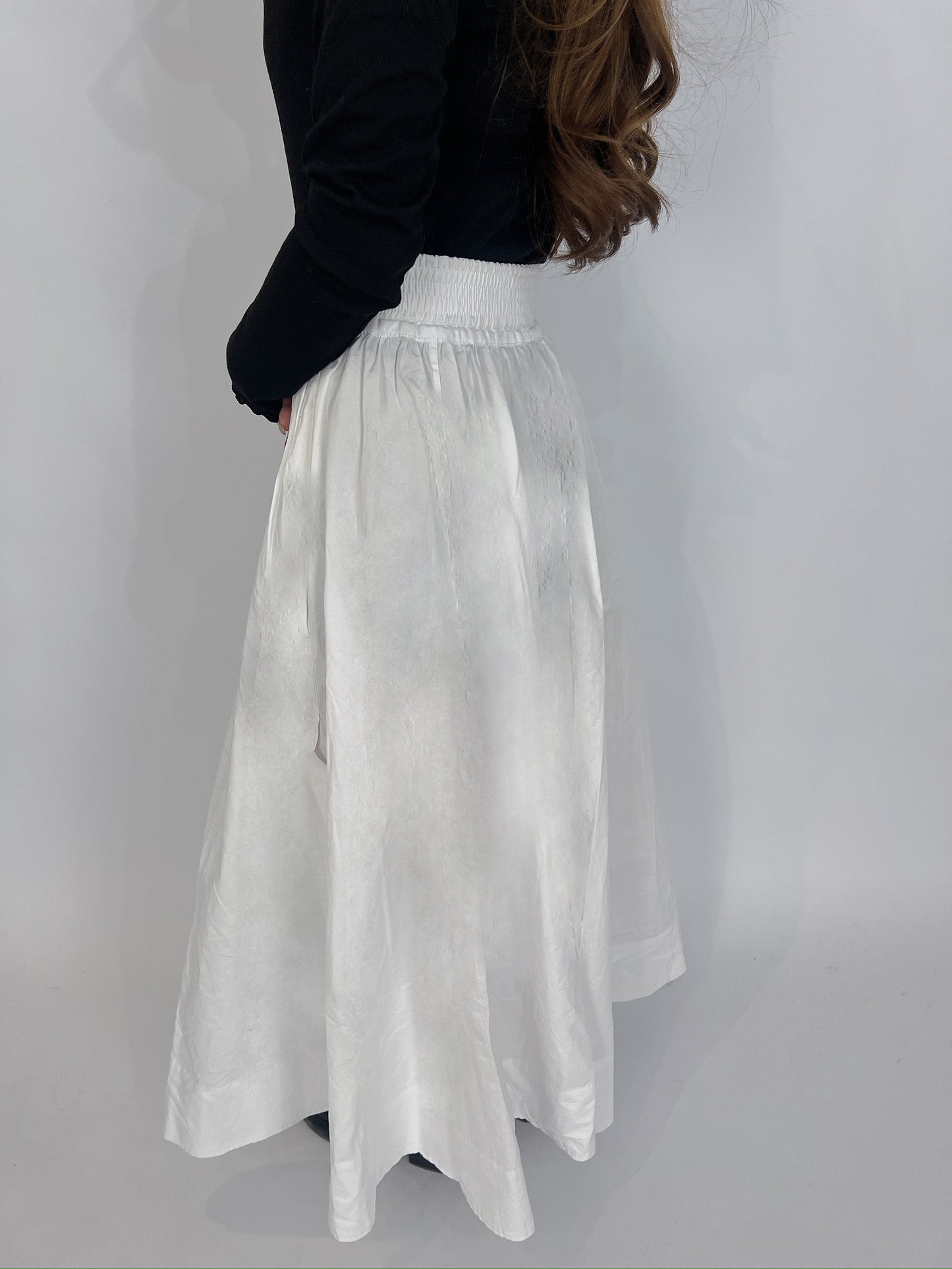White Flare Long Skirt – Soft, Clean & Flowing