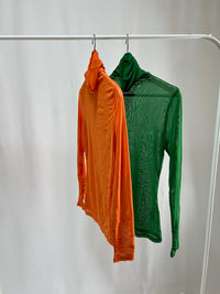 25028.29Sheer Turtleneck Color Top