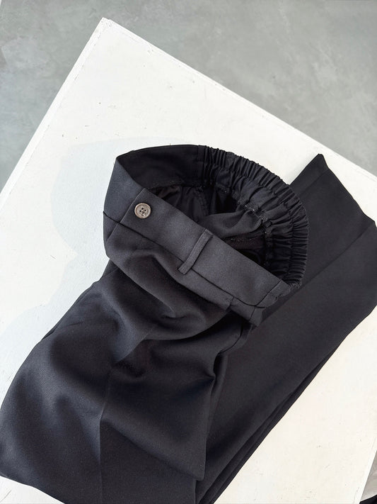 Black Straight-Leg Pants