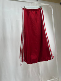 2500009Red Side Stripe Skirt with Drawstring Hem