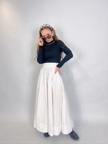 White Flare Long Skirt – Soft, Clean & Flowing