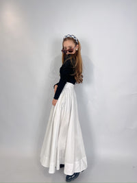 White Flare Long Skirt – Soft, Clean & Flowing