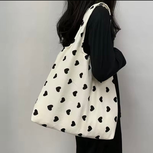 【Free Novelty Gift】Heart canvas Bag